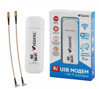 4G модем VEGATEL M24 Wi-Fi роутер c пигтейлами SMA, белый