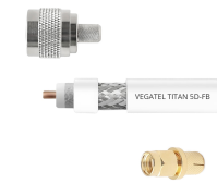 Кабельная сборка VEGATEL 5D-FB (Titan, белый) (SMA-male - N-male) 1м