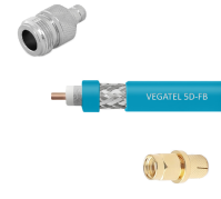 Кабельная сборка VEGATEL 5D-FB Cu (ГОСТ, синий) (SMA-male - N-female) 2м