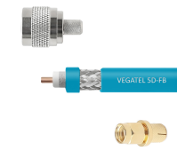 Кабельная сборка VEGATEL 5D-FB Cu (ГОСТ, синий) (SMA-male - N-male) 2м