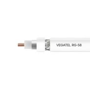 Кабель коаксиальный VEGATEL RG-58 A/U (ГОСТ, PVC, белый) бухта 500м